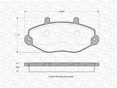 MAGNETI MARELLI 430216170552 -  Комплект тормозных колодок, дисковый тормоз